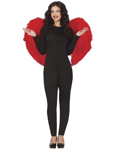 Ali rosse di piume per costume carnevale halloween donna accessorio travestimento