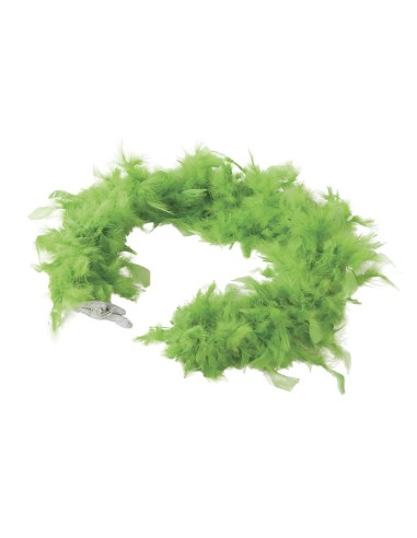 Boa di piume verde chiaro indossato da donna elegante per feste anni 20 e carnevale