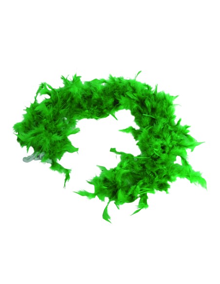 Boa di piume verde scuro indossato da modella per costume anni 20 Charleston