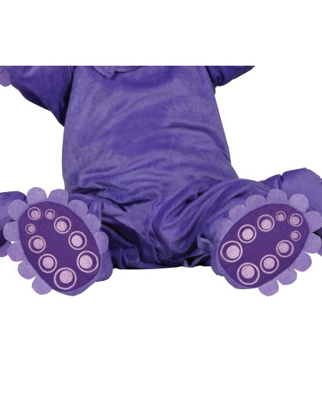 Costume polipo viola per neonato con cappuccio occhi grandi e tentacoli ricamati per feste a tema mare
