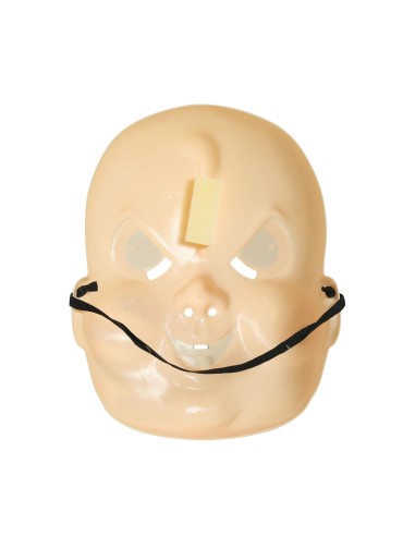 Maschera bebé in gomma con occhi azzurri ed elastico per travestimenti horror Halloween
