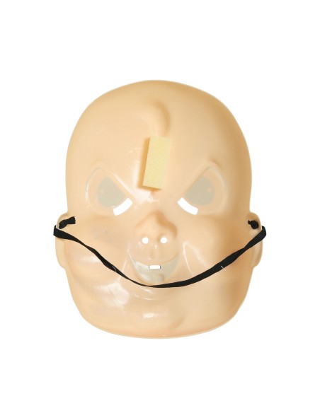 Maschera bebé in gomma con occhi azzurri ed elastico per travestimenti horror Halloween