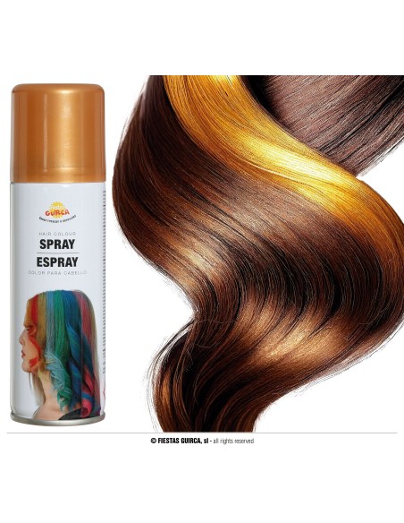 Lacca spray oro per capelli con effetto brillante e riflessi dorati luminosi