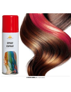 Ciocca di capelli con spray colorante rosso temporaneo per trucco teatrale e costumi 2