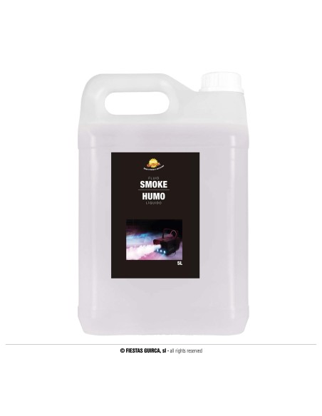 Tanica da 5 litri di liquido professionale per macchina del fumo con etichetta nera