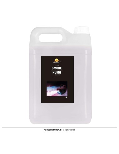 Tanica da 5 litri di liquido professionale per macchina del fumo con etichetta nera