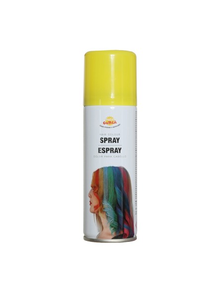 Lacca spray gialla per capelli temporanea con effetto su ciocche colorate