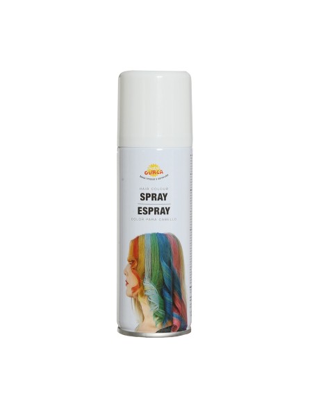 Ciocche di capelli bianche e castane ondulate per effetti di colorazione spray temporanea