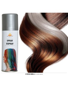 Capelli ondulati con effetto spray colorante argento metallizzato per trucco e trasformazione look 2