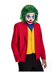 Parrucca verde da clown crazy con capelli scompigliati per costume horror Halloween