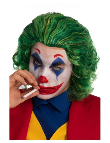 Parrucca verde da clown crazy con capelli scompigliati per costume horror Halloween