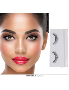 Ciglia finte nere con effetto naturale e colla per applicazione trucco teatro Halloween 2