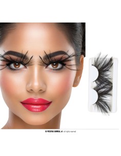 Ciglia finte piumate nere voluminose con piume naturali per makeup teatrale e artistico 2