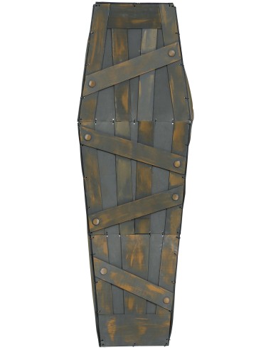 Bara decorativa in PVC effetto legno marrone con chiodi per Halloween dimensioni 160x52x27 cm