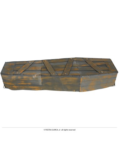 Bara decorativa in PVC effetto legno marrone con chiodi per Halloween dimensioni 160x52x27 cm