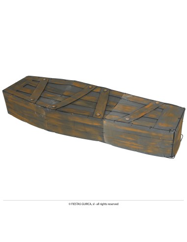 Bara decorativa in PVC effetto legno marrone con chiodi per Halloween dimensioni 160x52x27 cm