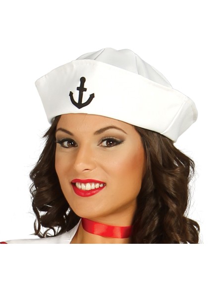 Costume da marinaia bianco nero con cappello calze a righe e accessori nautical per donna