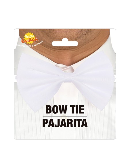 Papillon bianco elegante da 11 cm indossato con smoking nero per eventi formali