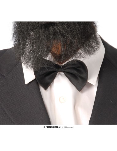 Papillon nero classico 11 cm indossato con smoking per costumi eleganti e feste a tema