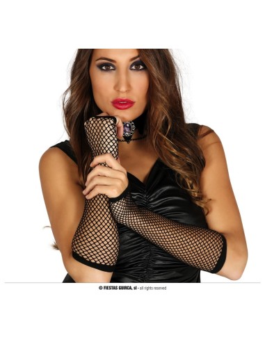GUANTI NERI A RETE 26 CM