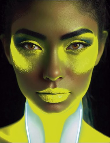 Tubetto trucco crema neon giallo fluorescente per makeup effetti speciali Halloween Carnevale