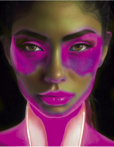 Trucco crema neon rosa fluorescente in tubetto da 10ml per makeup teatrale e body painting