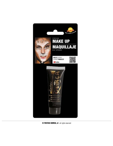 Trucco crema nero professionale 20ml applicato su viso di donna per make-up teatrale Halloween