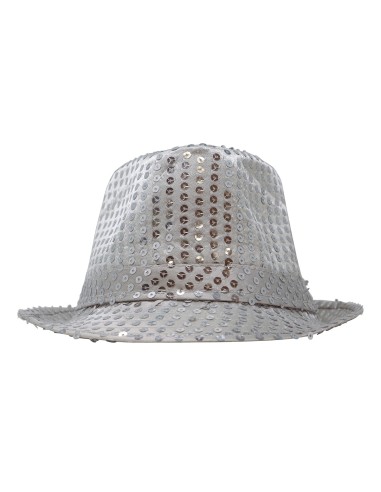 Borsalino argentato con paillettes brillanti cappello elegante festa