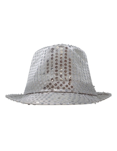 Borsalino argentato con paillettes brillanti cappello elegante festa