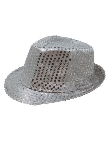 Borsalino argentato con paillettes brillanti cappello elegante festa