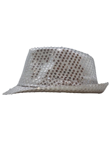 Borsalino argentato con paillettes brillanti cappello elegante festa