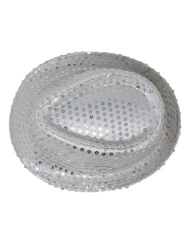 Borsalino argentato con paillettes brillanti cappello elegante festa