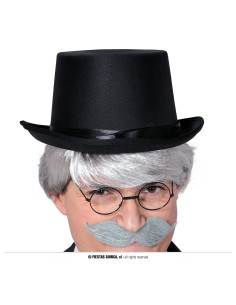 Cilindro nero in feltro con fascia decorativa per costumi d'epoca e teatro vintage 2