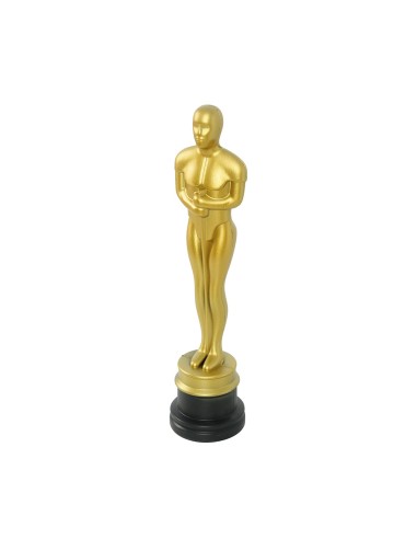 Statuetta premio cinema dorata Oscar 32 cm accessorio feste Hollywood tema awards cerimonia
