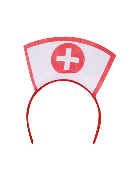 Cerchietto infermiera bianco con croce rossa accessorio costume sanitario
