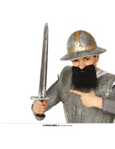 Spada medievale 65 cm argento per costume da cavaliere e guerriero fantasy