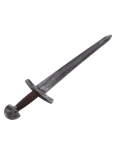 Spada medievale 65 cm argento per costume da cavaliere e guerriero fantasy