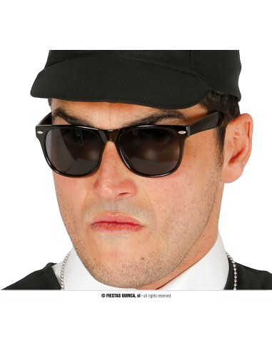 Occhiali neri Blues Brothers stile agente FBI per travestimenti e costumi a tema