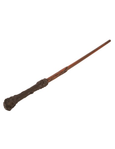 Bacchetta magica da mago 45 cm marrone impugnata da mano per costume Carnevale