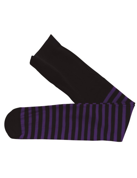 Collant a righe lilla e nere per bambine, accessorio per costumi di Carnevale e Halloween