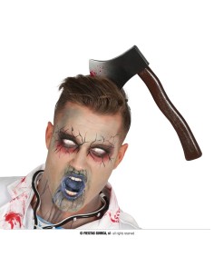 Cerchietto con ascia insanguinata da 28 cm per costume Halloween zombie horror 2