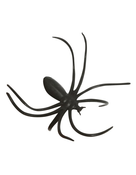 Confezione 50 ragni neri decorativi su ragnatela finta per Halloween
