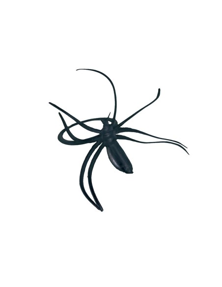 Confezione 50 ragni neri decorativi su ragnatela finta per Halloween