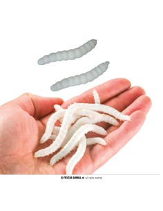 Blister 20 vermi elastici 4cm grigi per decorazioni Halloween horror 2