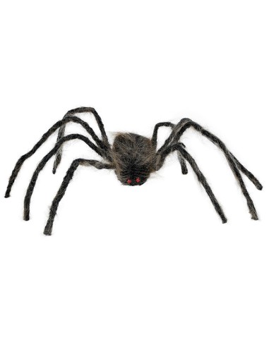 Ragno gigante marrone 75 cm decorazione Halloween con zampe lunghe e corpo peloso realistico
