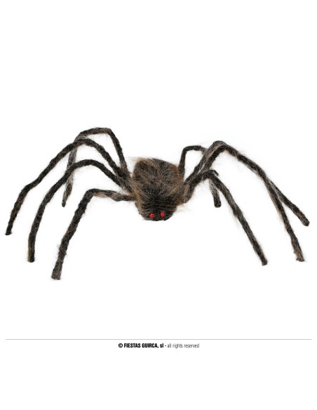 Ragno gigante marrone 75 cm decorazione Halloween con zampe lunghe e corpo peloso realistico