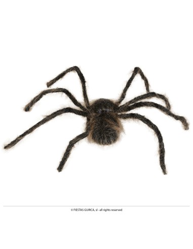 Ragno gigante marrone 75 cm decorazione Halloween con zampe lunghe e corpo peloso realistico
