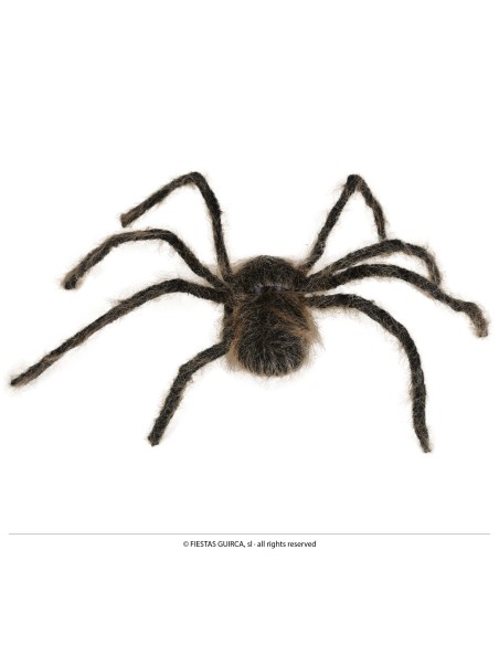 Ragno gigante marrone 75 cm decorazione Halloween con zampe lunghe e corpo peloso realistico