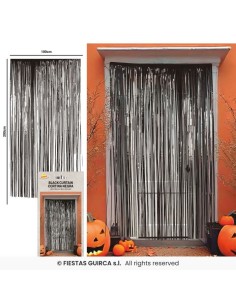 Tenda decorativa nera a strisce pendenti 100x200 cm per Halloween e decorazioni horror
