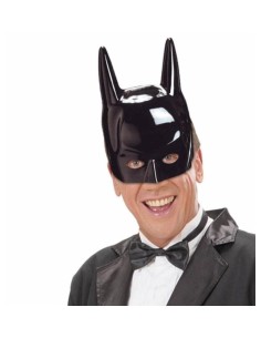 Maschera Batman nera con orecchie a punta per costume supereroe uomo